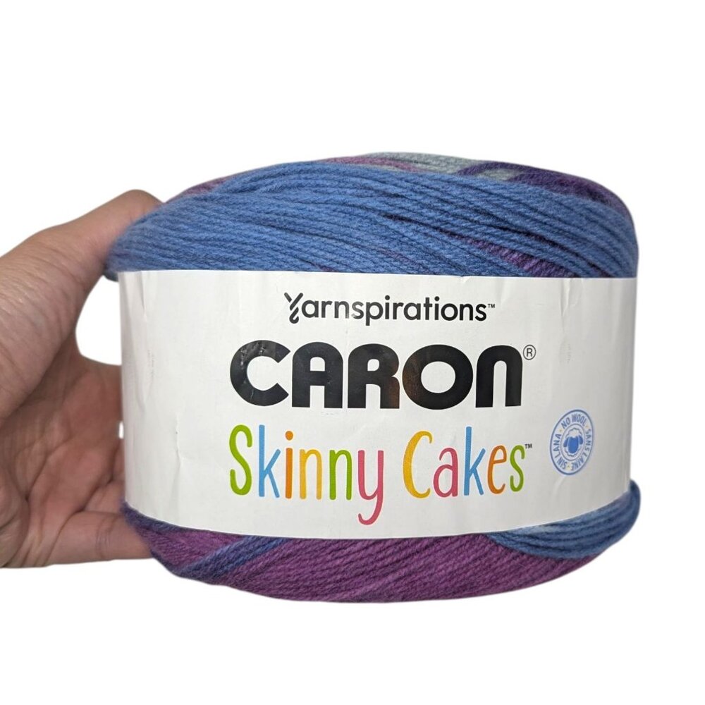 X2 Caron Skinny Cakes Blueberry Pudding 18003 Blue Purple Acrylic Yarn 8.8 oz